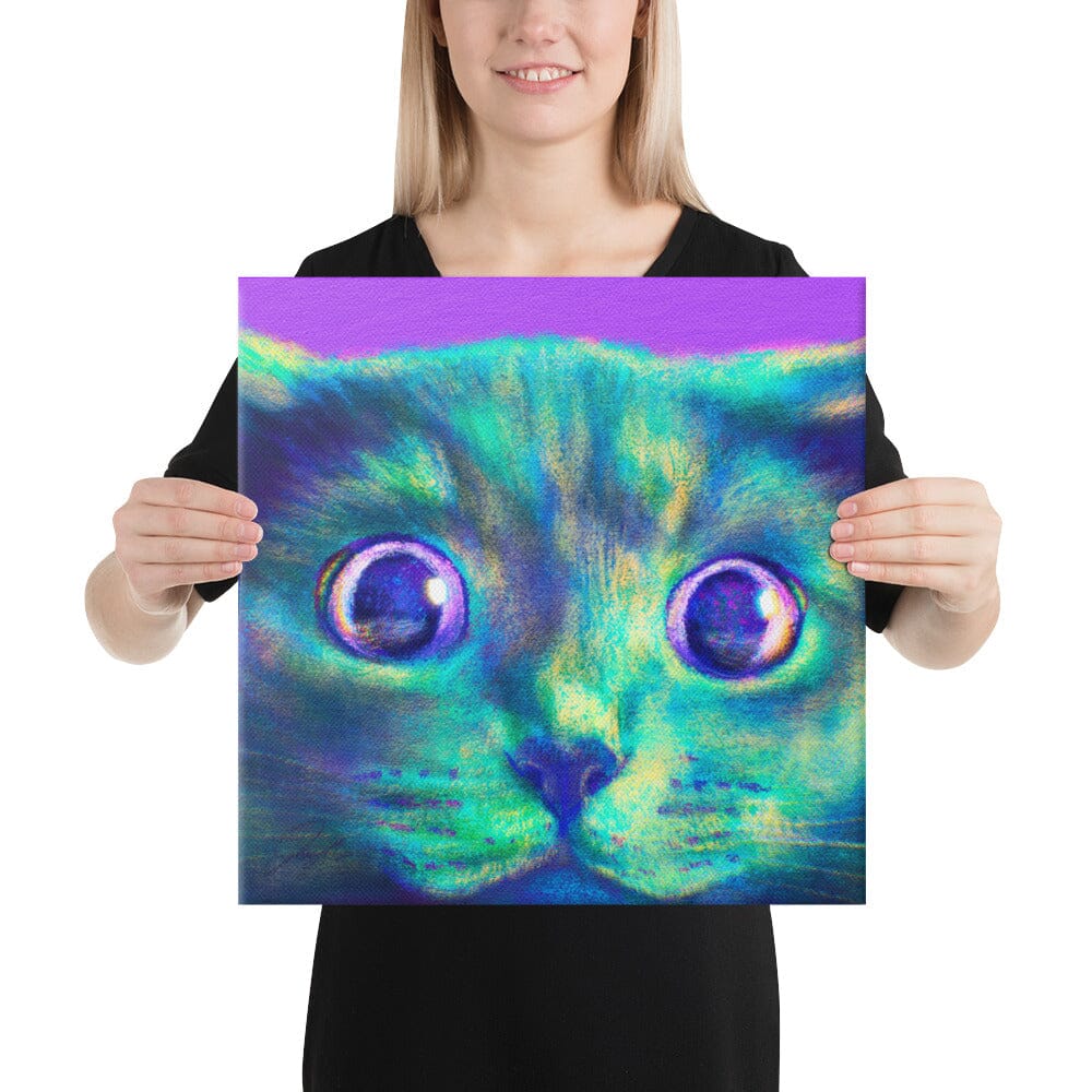 Close Encounters Collection - "Hunt" - Close Up Painting of a Gray Cat [Unfoiled]