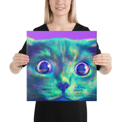 Close Encounters Collection - "Hunt" - Close Up Painting of a Gray Cat [Unfoiled]