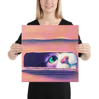 Close Encounters Collection - "I Sits" - Close Up Painting of a Cat in a Box [Unfoiled]