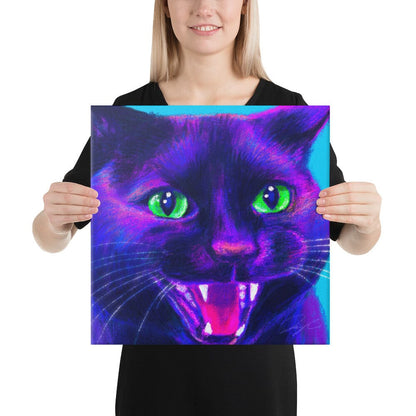 Close Encounters Collection - "Spicy" - Close Up Painting of a Spicy Black Cat [Unfoiled]