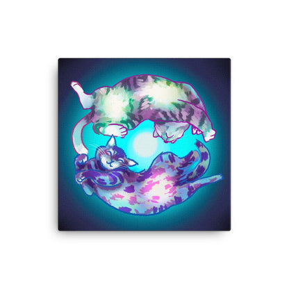 "Spiraling Cats": Painting of Two Cats Spinning Like a Spiral Galaxy [Unfoiled]