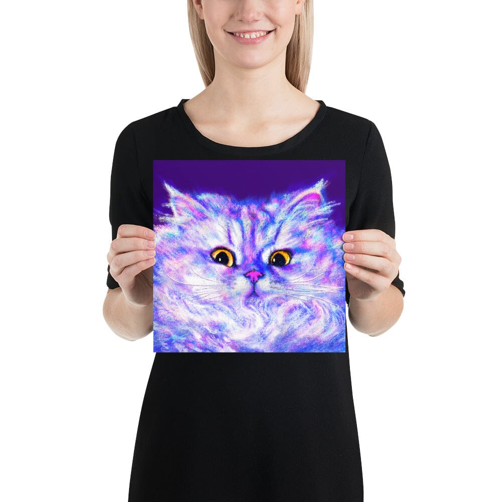 Close Encounters Collection - "Floof" - Close Up Painting of a Fluffy White Cat [Unfoiled]