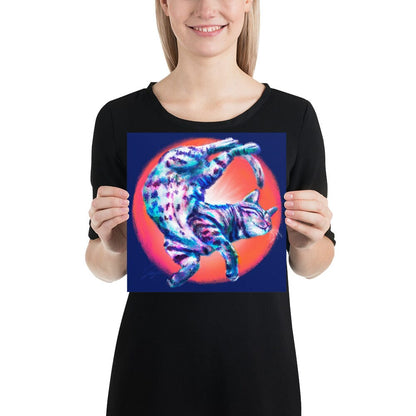 Feline Flows and Poses Collection - "Squiggle" - Painting of a Wiggly Cat [Unfoiled]