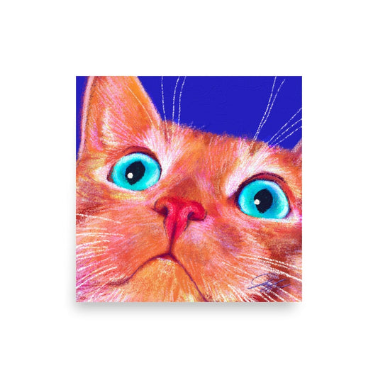 Close Encounters Collection - "No Thoughts" - Close Up Painting of a Ginger Cat [Unfoiled]