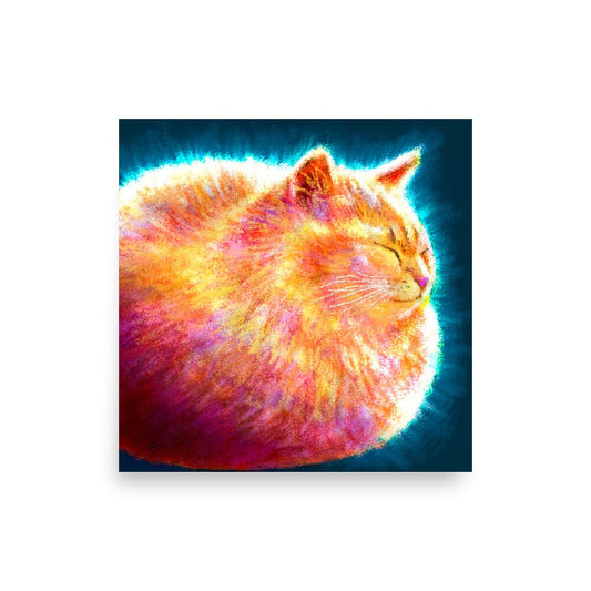 Feline Flows and Poses Collection - "Loaf" - Painting of a Round Ginger Cat [Unfoiled]