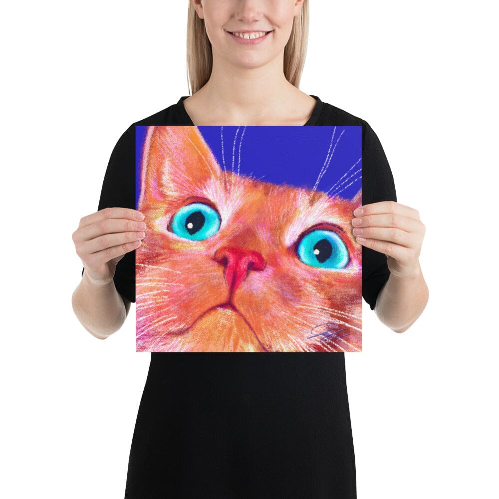 Close Encounters Collection - "No Thoughts" - Close Up Painting of a Ginger Cat [Unfoiled]