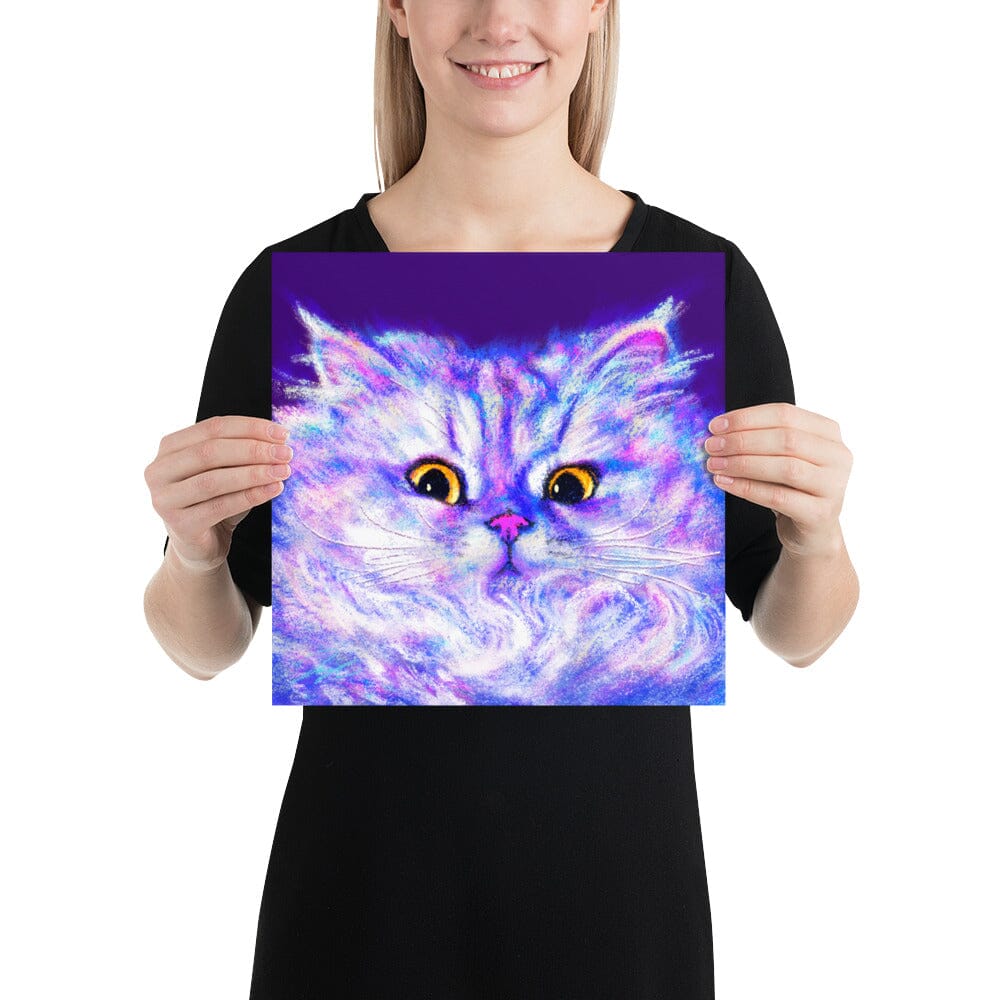 Close Encounters Collection - "Floof" - Close Up Painting of a Fluffy White Cat [Unfoiled]