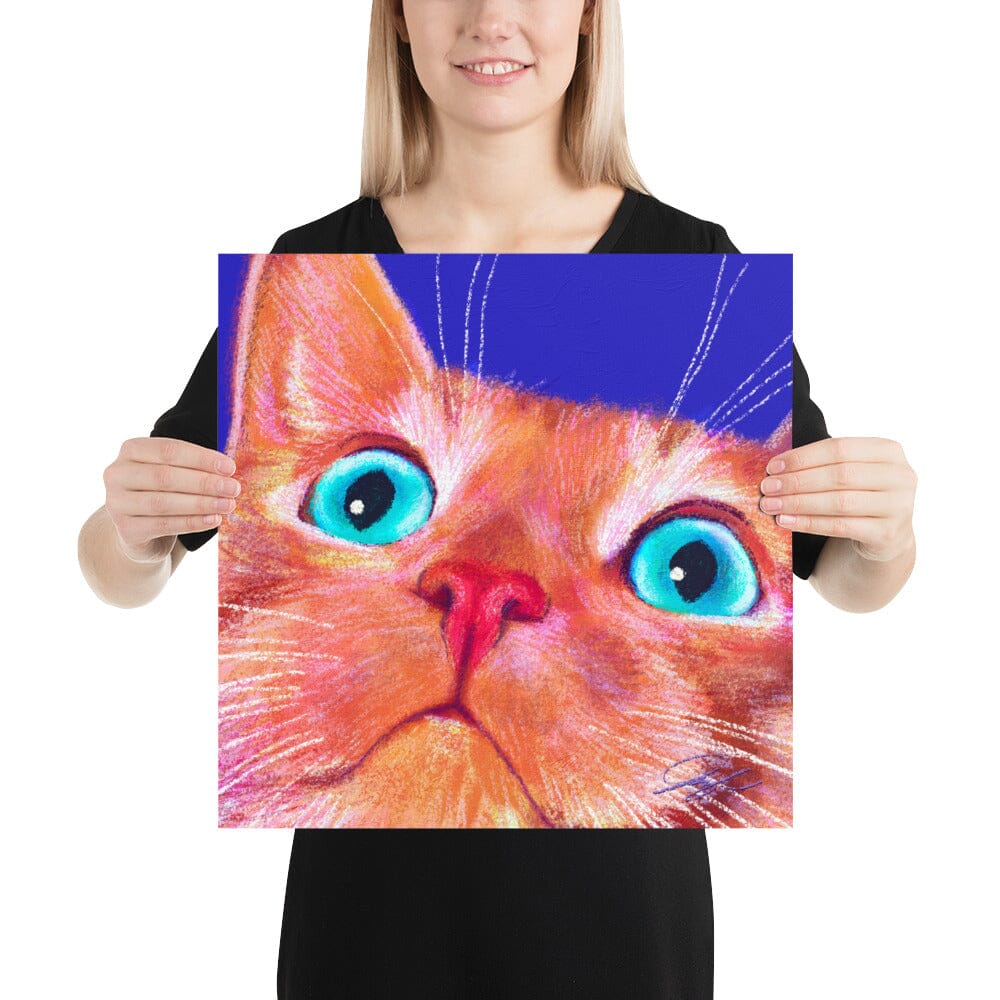 Close Encounters Collection - "No Thoughts" - Close Up Painting of a Ginger Cat [Unfoiled]