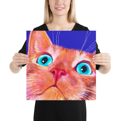 Close Encounters Collection - "No Thoughts" - Close Up Painting of a Ginger Cat [Unfoiled]