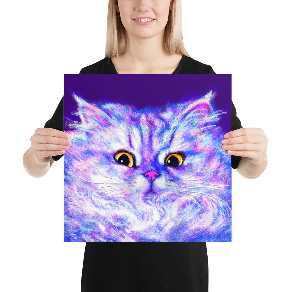 Close Encounters Collection - "Floof" - Close Up Painting of a Fluffy White Cat [Unfoiled]