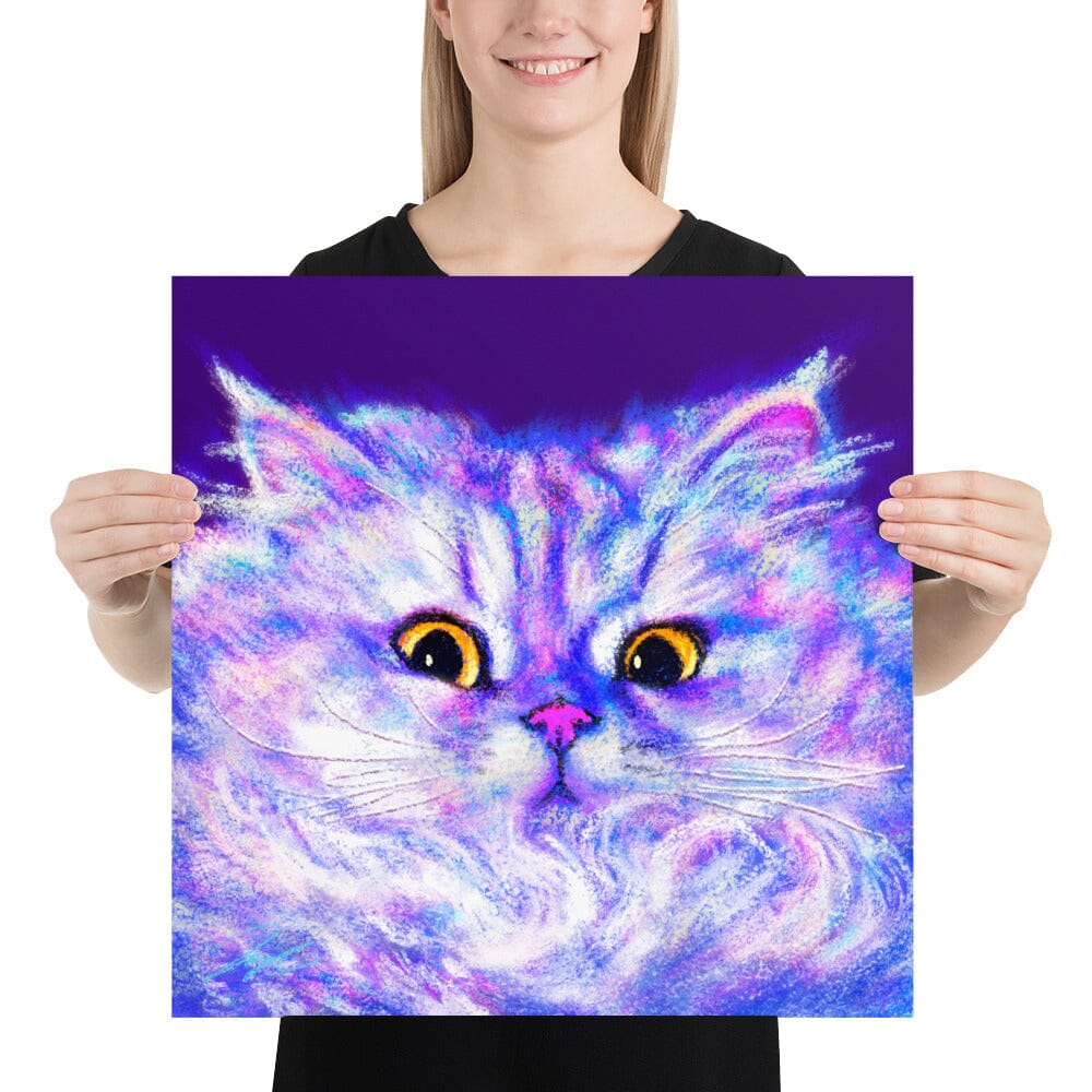 Close Encounters Collection - "Floof" - Close Up Painting of a Fluffy White Cat [Unfoiled]