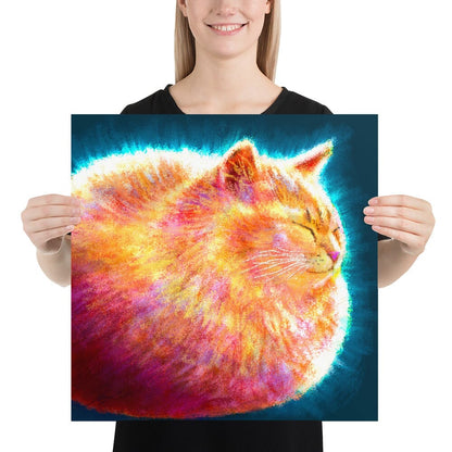 Feline Flows and Poses Collection - "Loaf" - Painting of a Round Ginger Cat [Unfoiled]