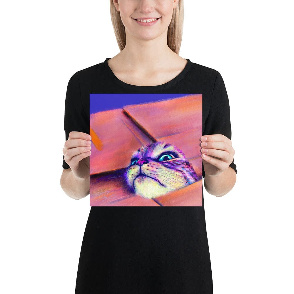 Close Encounters Collection - "If I Fits" - Close Up Painting of a Cat in a Box [Unfoiled]