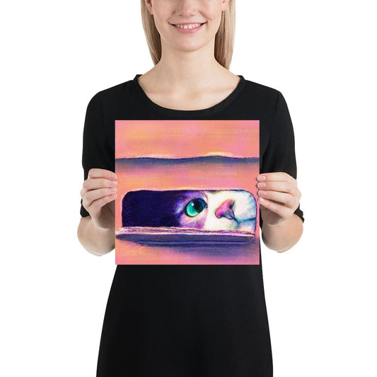 Close Encounters Collection - "I Sits" - Close Up Painting of a Cat in a Box [Unfoiled]