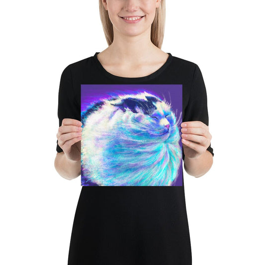 Close Encounters Collection - "Wimdy" - Close Up Painting of a Cat in the Wind [Unfoiled]