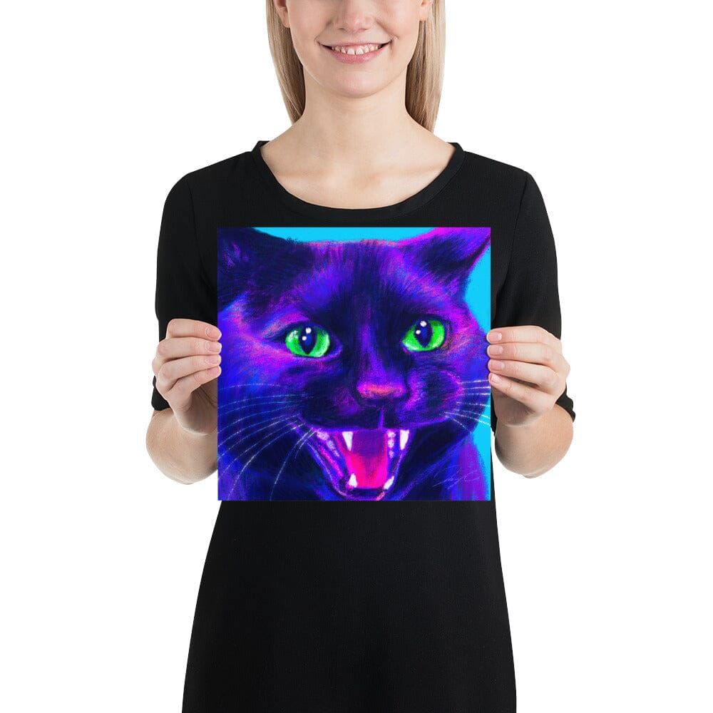 Close Encounters Collection - "Spicy" - Close Up Painting of a Spicy Black Cat [Unfoiled]