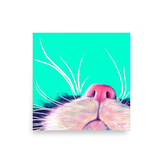Close Encounters Collection - "Boop" - Close Up Painting of a Cat Nose [Unfoiled]