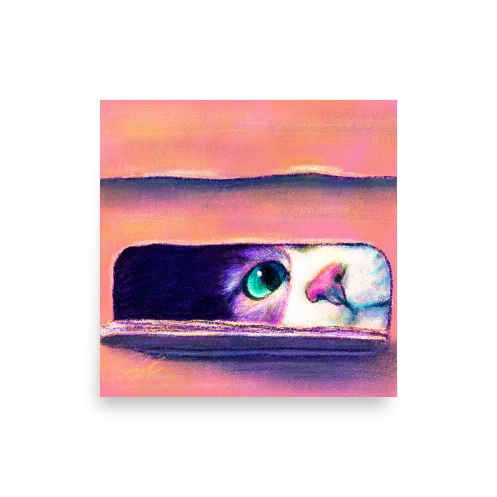Close Encounters Collection - "I Sits" - Close Up Painting of a Cat in a Box [Unfoiled]