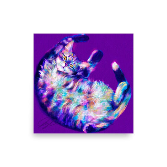 Feline Flows and Poses Collection - "Belleh" - Painting of a Silly Cat's Belly [Unfoiled]