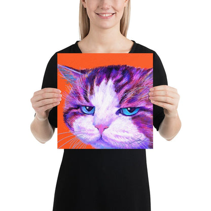 Close Encounters Collection - "Disappoint" - Close Up Painting of a Disappointed Cat [Unfoiled]