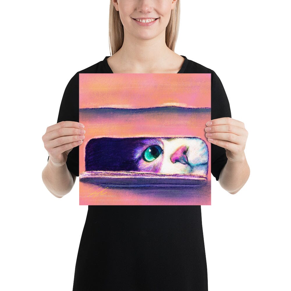 Close Encounters Collection - "I Sits" - Close Up Painting of a Cat in a Box [Unfoiled]
