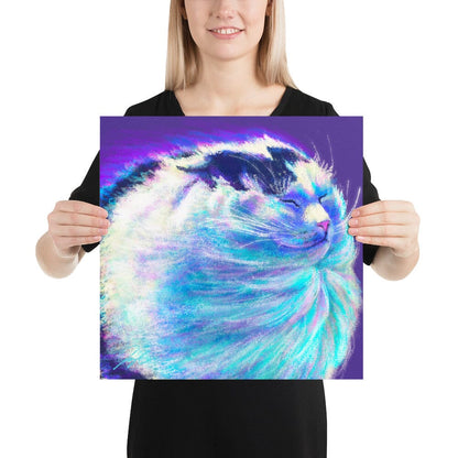 Close Encounters Collection - "Wimdy" - Close Up Painting of a Cat in the Wind [Unfoiled]