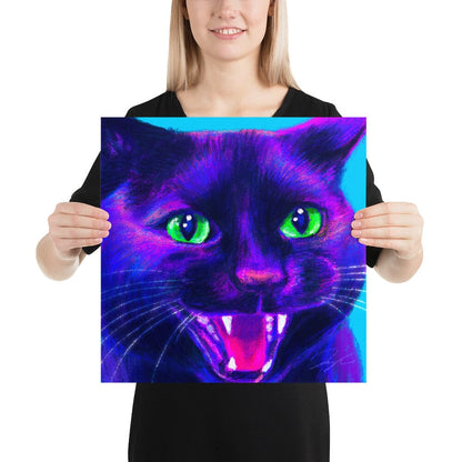 Close Encounters Collection - "Spicy" - Close Up Painting of a Spicy Black Cat [Unfoiled]