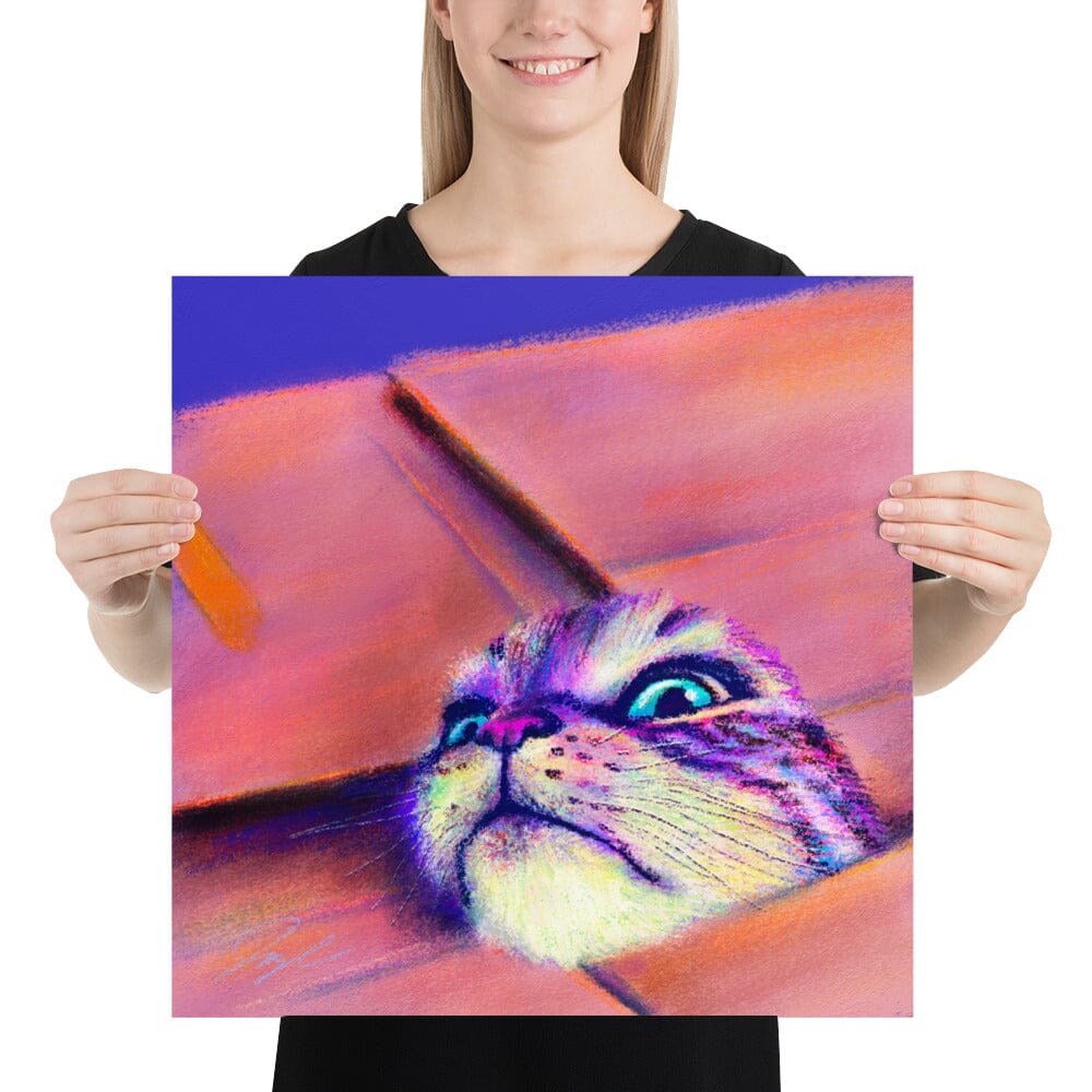 Close Encounters Collection - "If I Fits" - Close Up Painting of a Cat in a Box [Unfoiled]