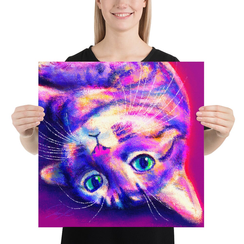 Feline Flows and Poses Collection - "Flop" - Painting of a Cat Laying Down [Unfoiled]