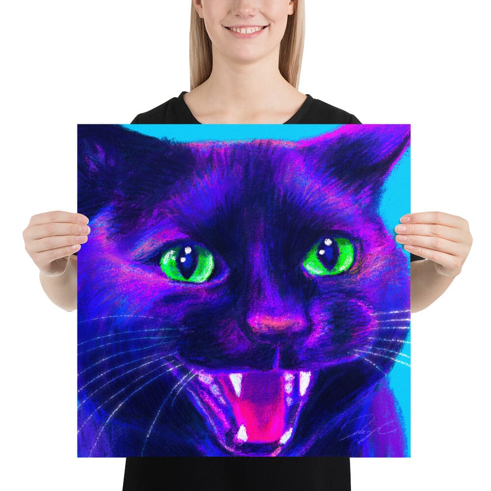 Close Encounters Collection - "Spicy" - Close Up Painting of a Spicy Black Cat [Unfoiled]