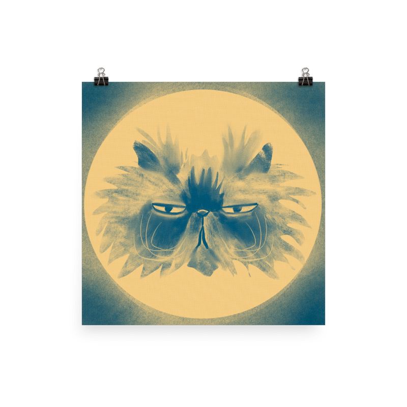 "Grumpy Moon" Painting of a Grumpy Cat [Unfoiled]