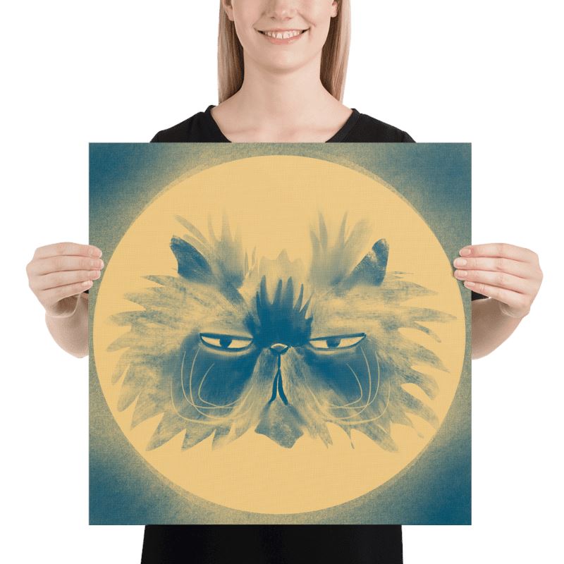 "Grumpy Moon" Painting of a Grumpy Cat [Unfoiled]