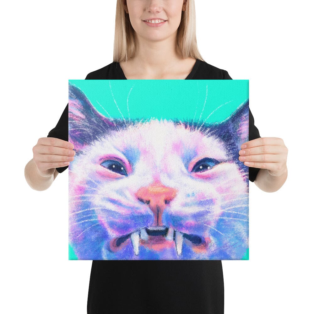 Close Encounters Collection - "Scrungle" - Close Up Painting of a Grimacing Cat [Unfoiled]