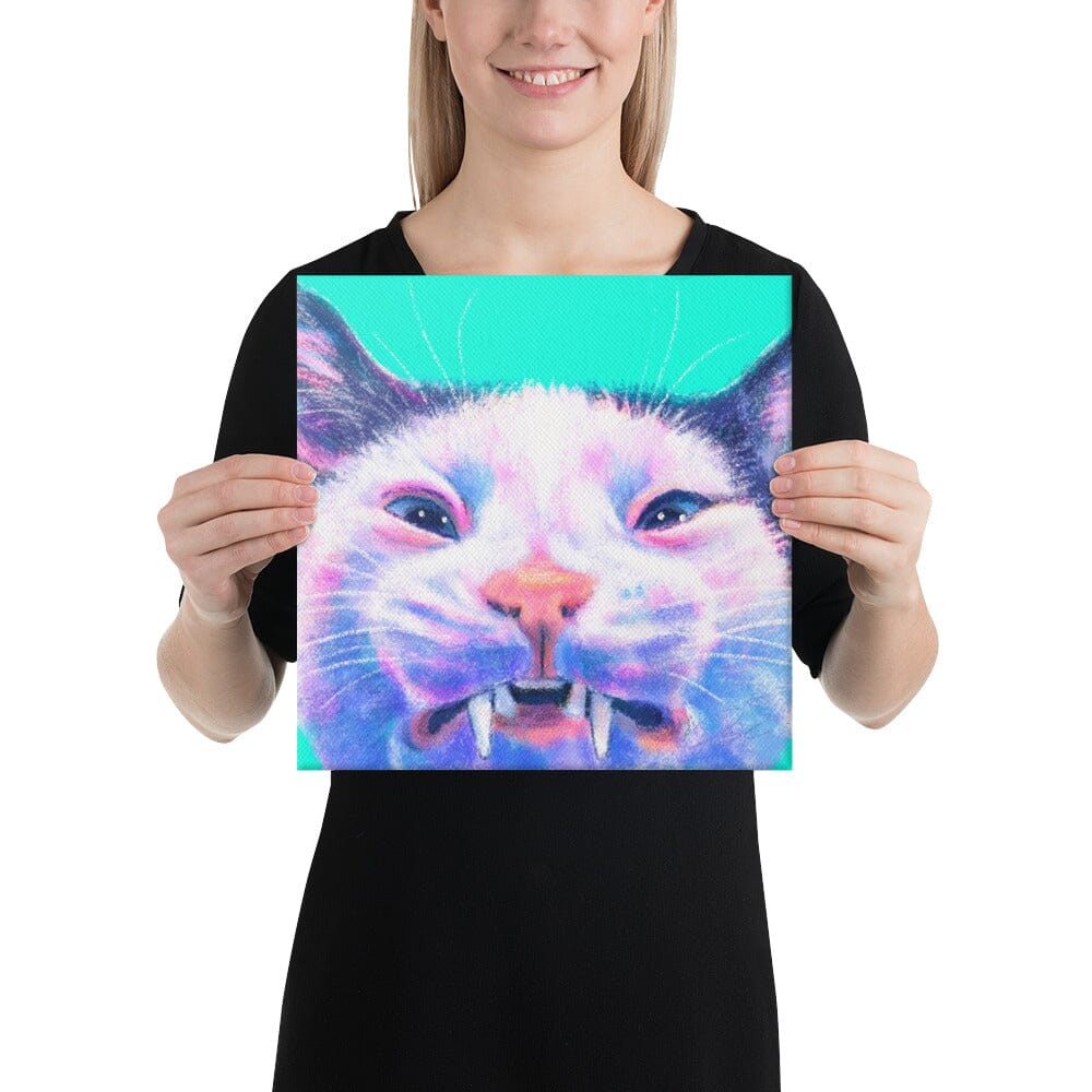 Close Encounters Collection - "Scrungle" - Close Up Painting of a Grimacing Cat [Unfoiled]